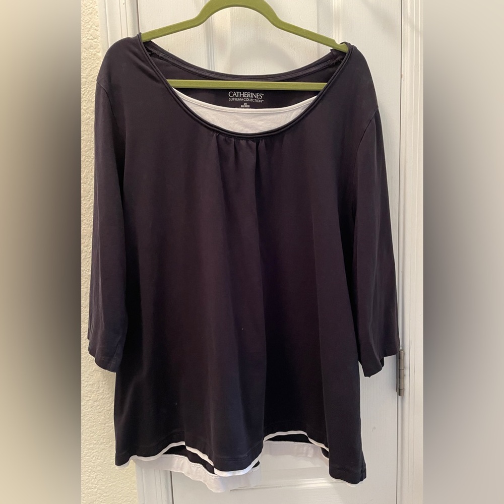 Catherines Black Relaxed Blouse